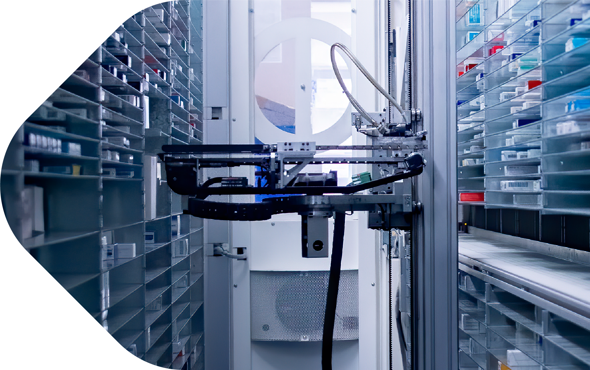 Robotic arm picking medical supplies